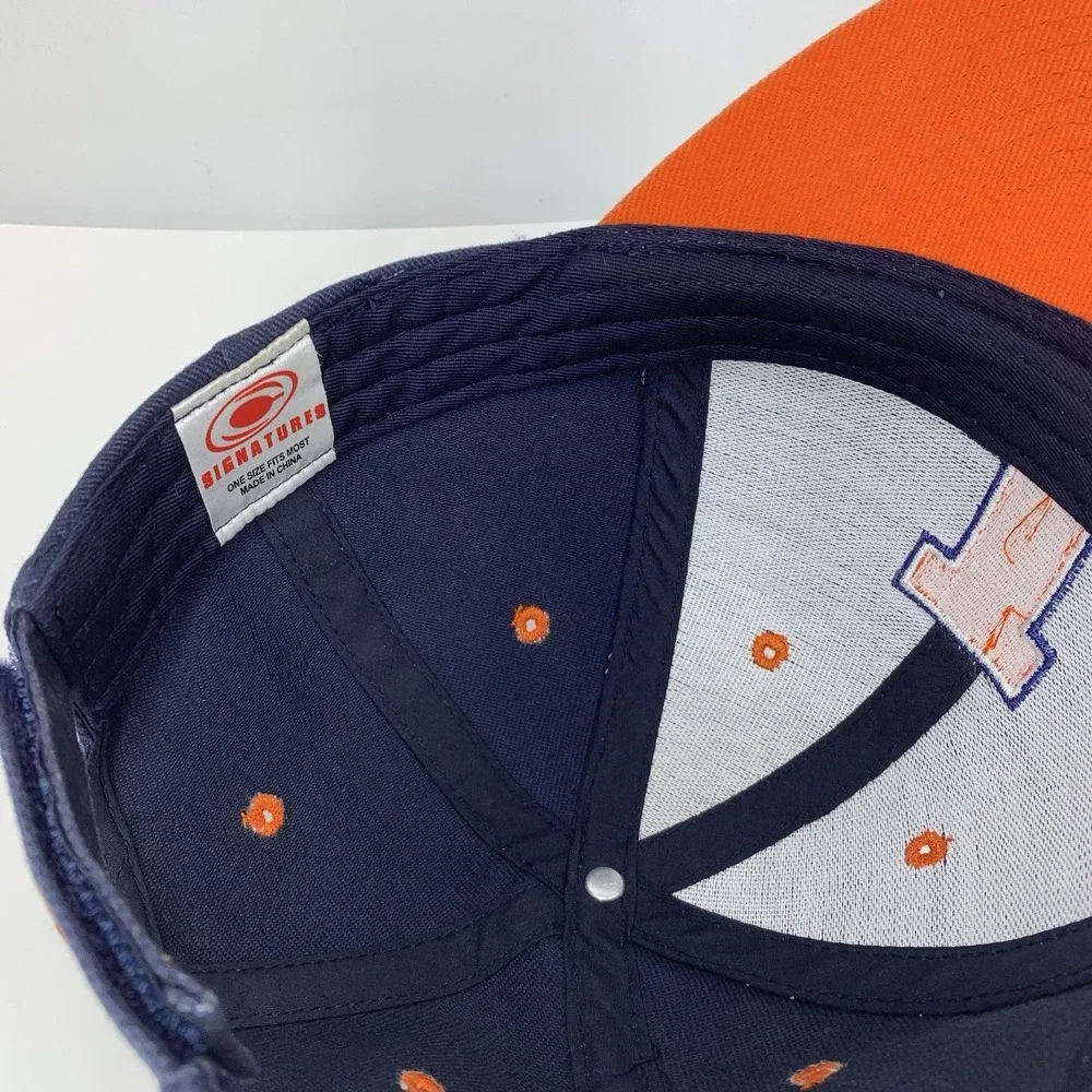 Illinois Fighting Illini Hat Blue Signatures Adjustable OSFM Baseball Cap